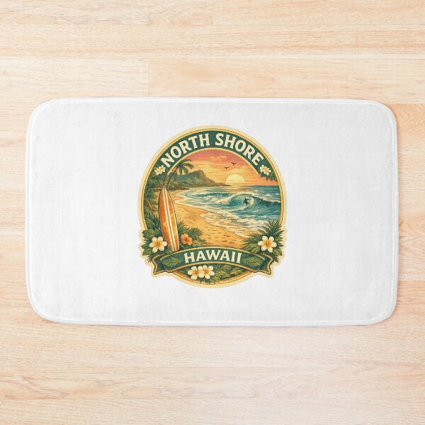 Item preview, North Shore Hawaii Sunset Surf – Palms, Rolling Waves and Tropical Coastline designed and sold by Aryabek.