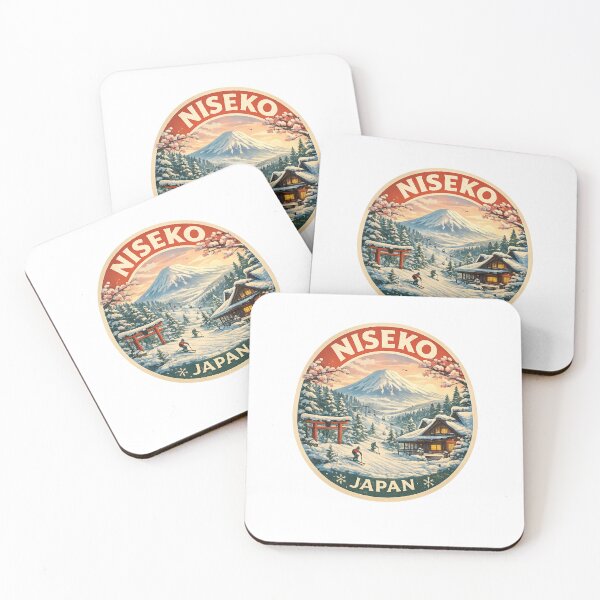 Item preview, Niseko Japan Winter Wonderland – Mount Yotei, Skiers and Traditional Hokkaido Cabin designed and sold by Aryabek.