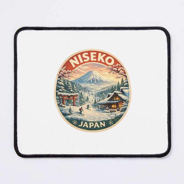 Item preview, Niseko Japan Winter Wonderland – Mount Yotei, Skiers and Traditional Hokkaido Cabin designed and sold by Aryabek.