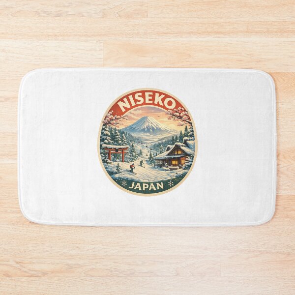 Item preview, Niseko Japan Winter Wonderland – Mount Yotei, Skiers and Traditional Hokkaido Cabin designed and sold by Aryabek.