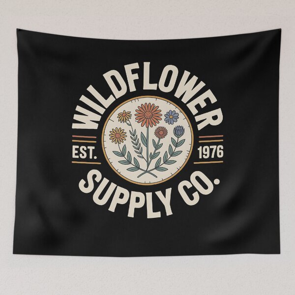 Item preview, retro wildflowers - bee friendly - butterfly garden - cottagecore - folk art floral - desert wildflowers - mountain meadow - coastal wildflowers - midnight meadow - celestial floral designed and sold by JansenGS.