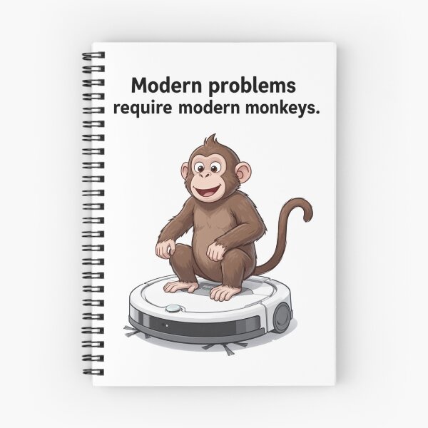 Item preview, Modern Problems Require Modern Monkeys — Funny Monkey Tech Design designed and sold by WearContext.