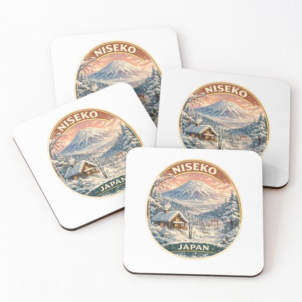 Item preview, Niseko Japan Snowy Mountain Scene – Mount Yotei, Log Cabin and Torii Gate designed and sold by Aryabek.
