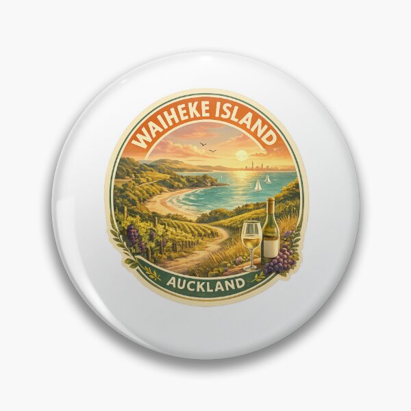 Item preview, Waiheke Island Vineyard Coastline – Sunset View over Auckland Harbour with Sailboats and Wine Fields designed and sold by Aryabek.