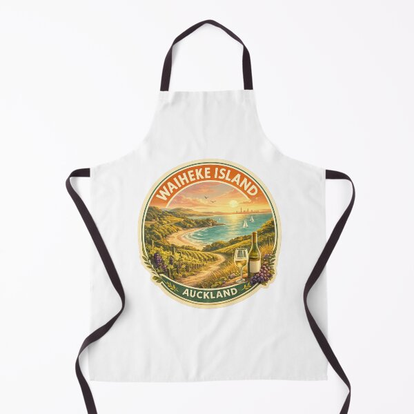 Item preview, Waiheke Island Vineyard Coastline – Sunset View over Auckland Harbour with Sailboats and Wine Fields designed and sold by Aryabek.
