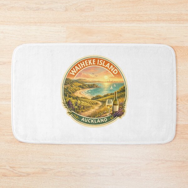 Item preview, Waiheke Island Vineyard Coastline – Sunset View over Auckland Harbour with Sailboats and Wine Fields designed and sold by Aryabek.