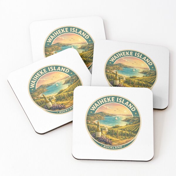 Item preview, Waiheke Island Wine Coast View – Vineyard Hills, Sunset Sea and Auckland City Skyline designed and sold by Aryabek.