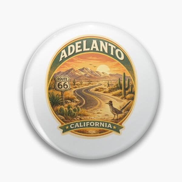 Item preview, Adelanto California Route 66 – Mojave Desert Road with Joshua Trees and Mountain Vista designed and sold by Aryabek.