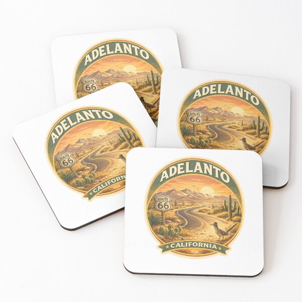 Item preview, Adelanto California Route 66 – Mojave Desert Road with Joshua Trees and Mountain Vista designed and sold by Aryabek.