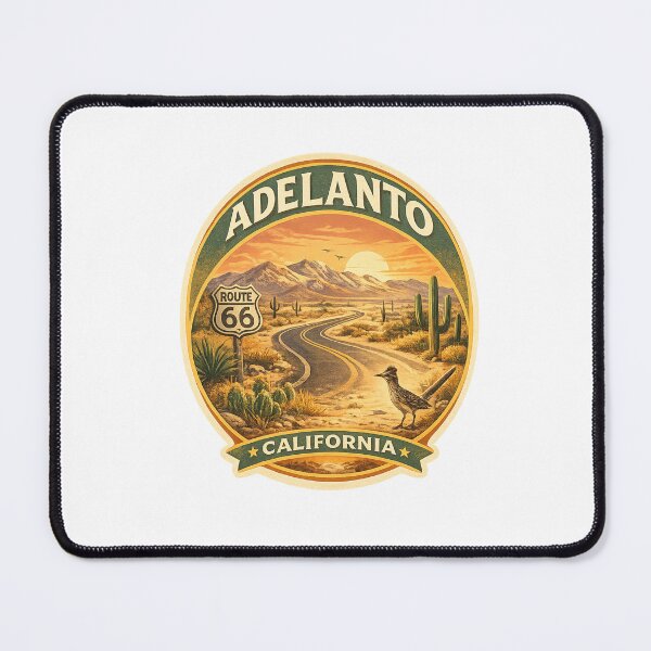 Item preview, Adelanto California Route 66 – Mojave Desert Road with Joshua Trees and Mountain Vista designed and sold by Aryabek.