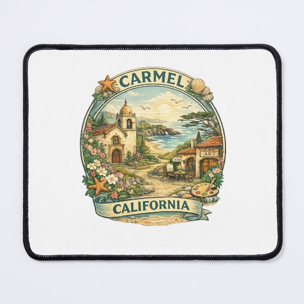 Item preview, Carmel-by-the-Sea California Coastline – Spanish Mission, Coastal Cliffs and Seaside Art Village designed and sold by Aryabek.