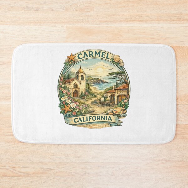 Item preview, Carmel-by-the-Sea California Coastline – Spanish Mission, Coastal Cliffs and Seaside Art Village designed and sold by Aryabek.