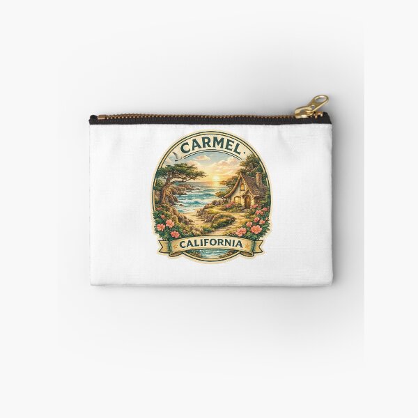 Item preview, Carmel California Seaside Cottage – Coastal Flowers, Cypress Trees and Sunset Shores designed and sold by Aryabek.
