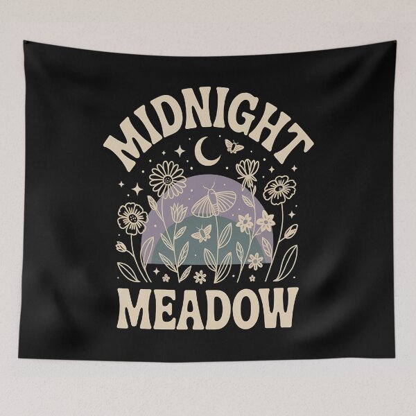 Item preview, retro wildflowers - bee friendly - butterfly garden - cottagecore - folk art floral - desert wildflowers - mountain meadow - coastal wildflowers - midnight meadow - celestial floral designed and sold by JansenGS.