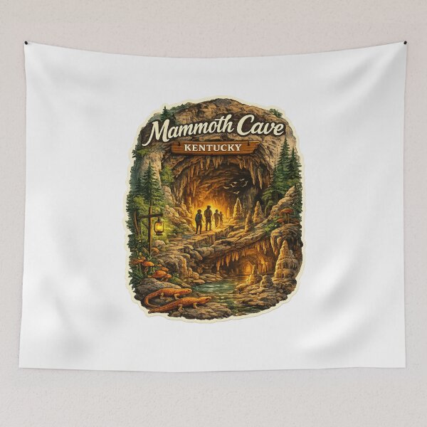 Item preview, Mammoth Cave Kentucky Entrance – Limestone Chambers, Stalactites and Forested Trail designed and sold by Aryabek.
