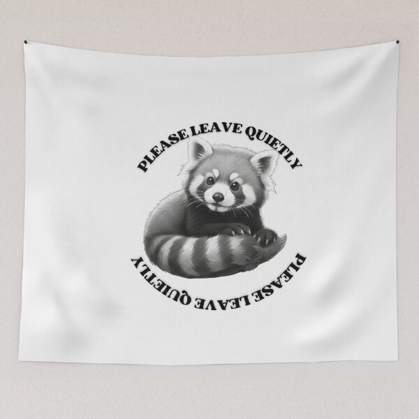 Item preview, Funny Introvert Red Panda – “Please Leave Quietly” Cute Sarcastic Meme Animal T-Shirt & Sticker designed and sold by ChaosCritters.