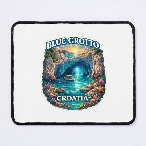 Item preview, Blue Grotto Sea Cave – Biševo Island Sunset, Adriatic Waters, and Dalmatian Coast Marvel in Croatia designed and sold by Aryabek.
