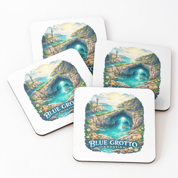 Item preview, Blue Grotto Croatia Escape – Adriatic Sea Arch, Lighthouse Coastline, and Limestone Cliffs of Biševo Island designed and sold by Aryabek.