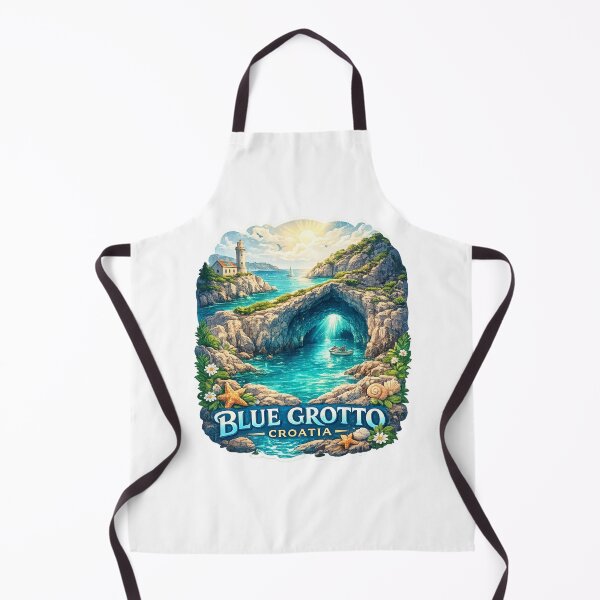 Item preview, Blue Grotto Croatia Escape – Adriatic Sea Arch, Lighthouse Coastline, and Limestone Cliffs of Biševo Island designed and sold by Aryabek.