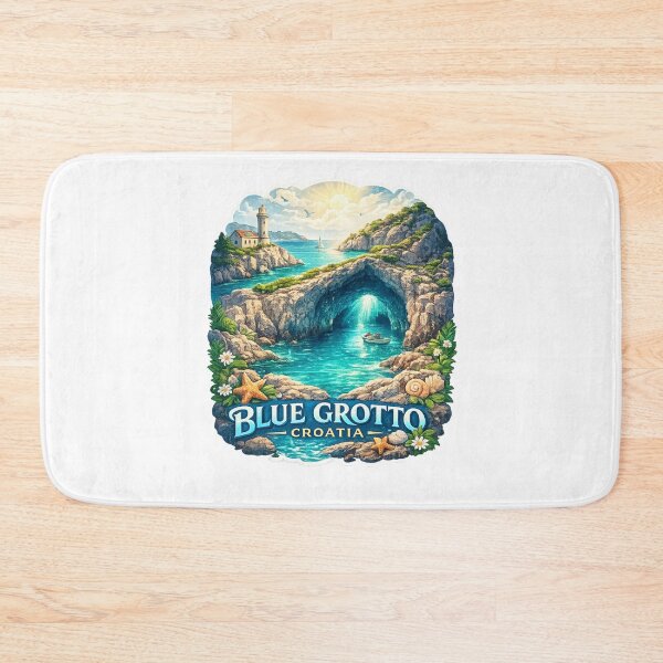 Item preview, Blue Grotto Croatia Escape – Adriatic Sea Arch, Lighthouse Coastline, and Limestone Cliffs of Biševo Island designed and sold by Aryabek.