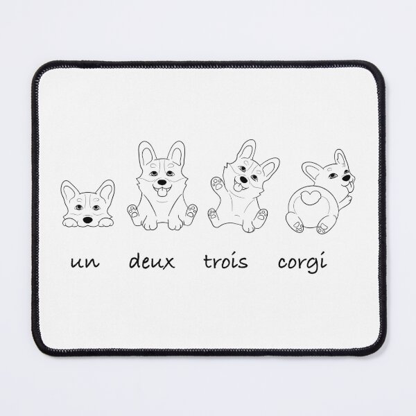 Item preview, French Corgi Design – Un Deux Trois Cute Dog Illustration designed and sold by svitlaarty.