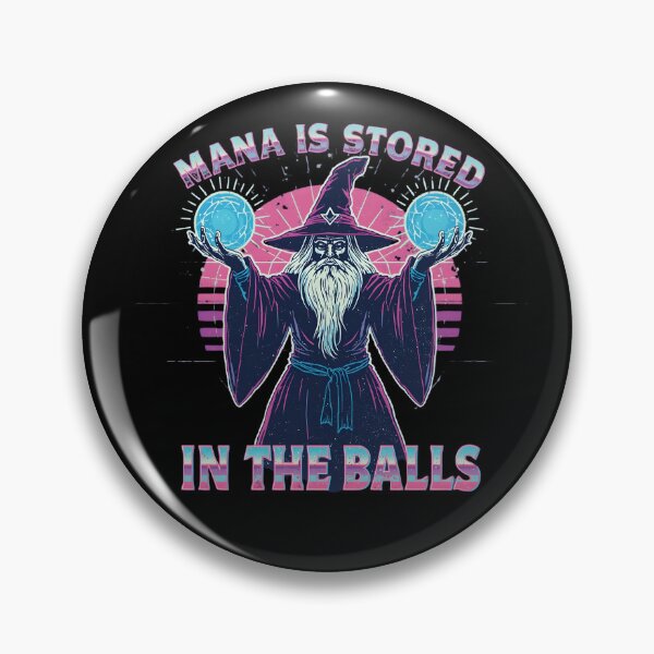 Item preview, Mana Is Stored In The Balls Retro Wizard Meme designed and sold by LunaMagicStudio.