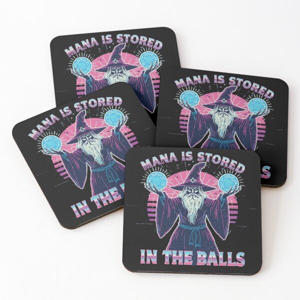 Item preview, Mana Is Stored In The Balls Retro Wizard Meme designed and sold by LunaMagicStudio.