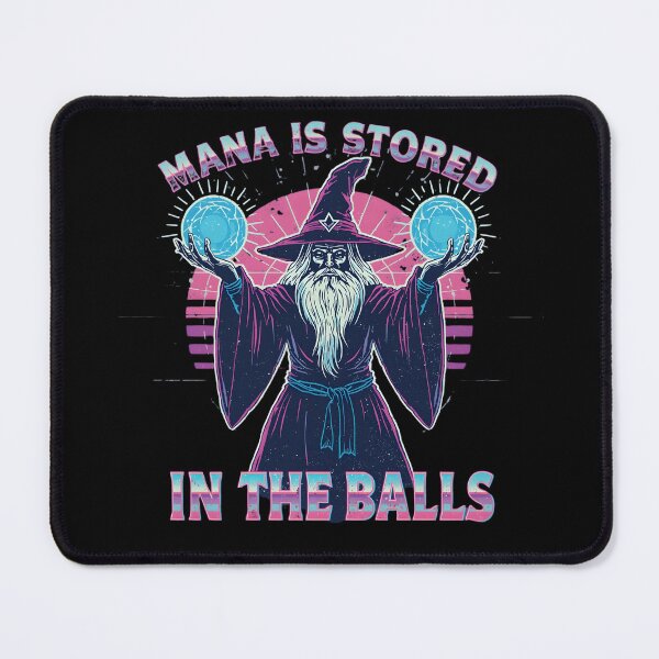 Item preview, Mana Is Stored In The Balls Retro Wizard Meme designed and sold by LunaMagicStudio.