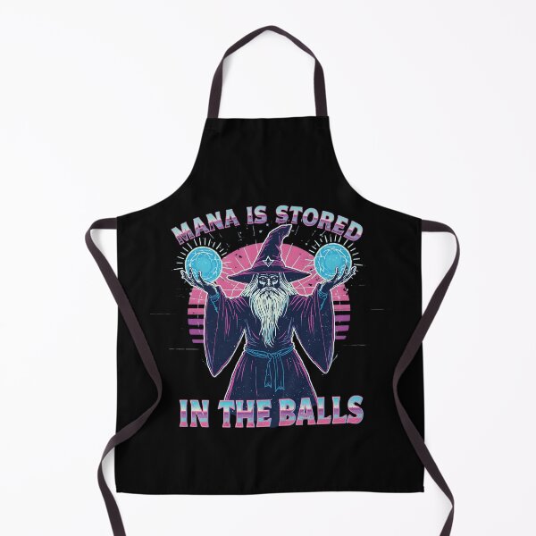 Item preview, Mana Is Stored In The Balls Retro Wizard Meme designed and sold by LunaMagicStudio.