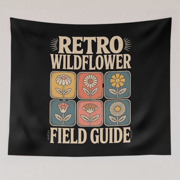 Item preview, retro wildflowers - bee friendly - butterfly garden - cottagecore - folk art floral - desert wildflowers - mountain meadow - coastal wildflowers - midnight meadow - celestial floral designed and sold by JansenGS.