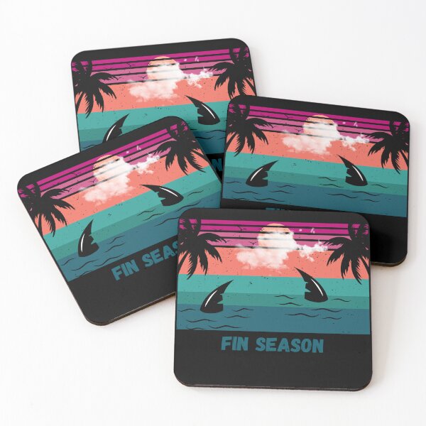 Item preview, Fin Season Minimalist Shark Retro Ocean Sunset Beach Style Design designed and sold by KapiPrint.