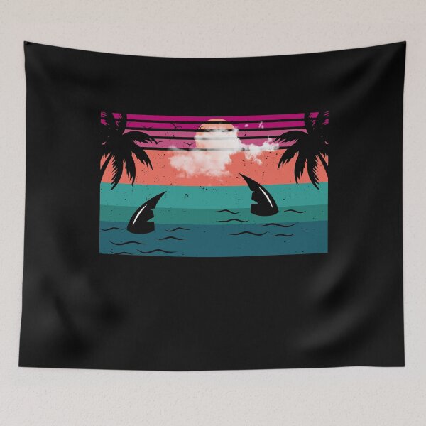 Item preview, Copy of Fin Season Minimalist Shark Retro Ocean Sunset Beach Style Design designed and sold by KapiPrint.