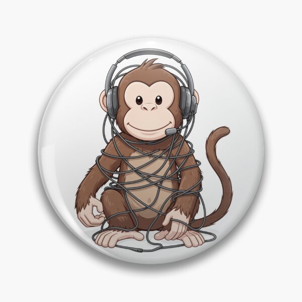 Item preview, Monkey Cords — Cute Tangled Headphone Monkey Design designed and sold by WearContext.