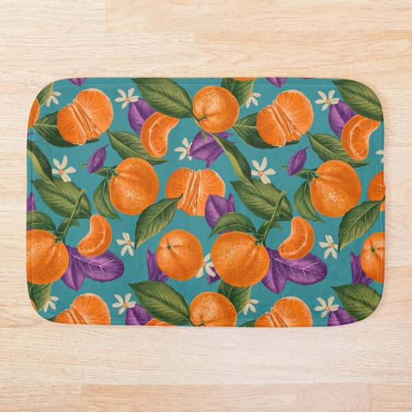 Item preview, Mandarin and basil seamless pattern, hand drawn ornament, textile print designed and sold by NatalkaP.