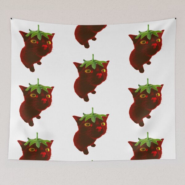 Item preview, Catberry Cute Cat Strawberry Sticker designed and sold by tigerlilyz.