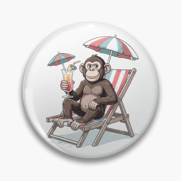 Item preview, Monkey Drink — Chill Vacation Monkey Illustration designed and sold by WearContext.