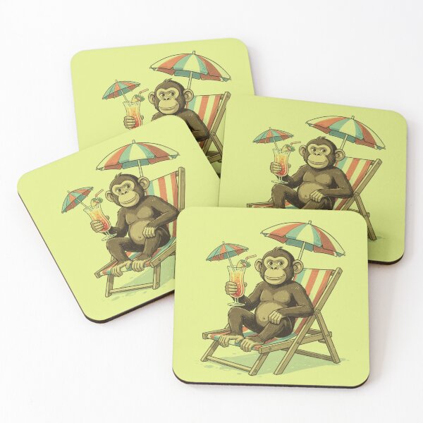 Item preview, Monkey Drink — Chill Vacation Monkey Illustration designed and sold by WearContext.