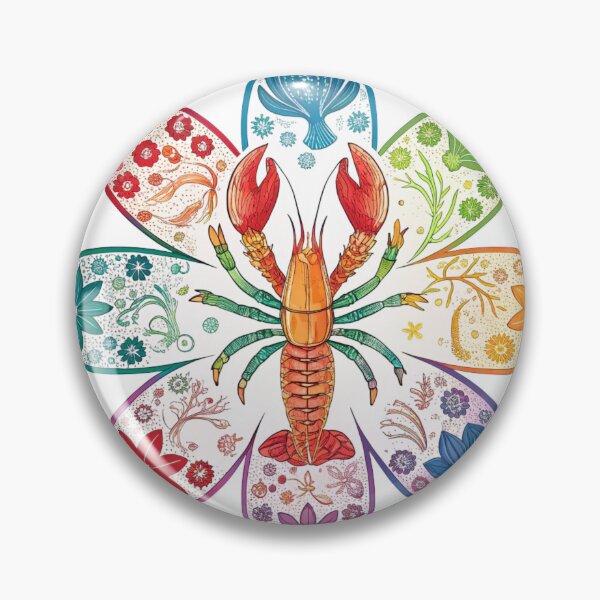 Item preview, Rainbow Lobster Sea Flower | Colorful Crustacean & Cephalopod Art designed and sold by Fabrifrank.
