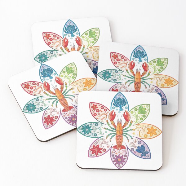 Item preview, Rainbow Lobster Sea Flower | Colorful Crustacean & Cephalopod Art designed and sold by Fabrifrank.