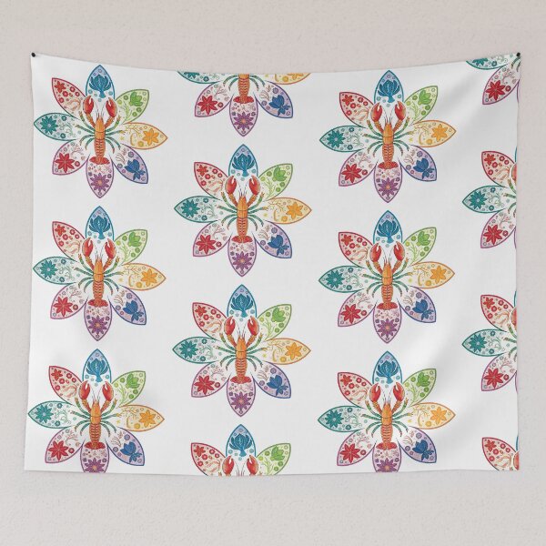 Item preview, Rainbow Lobster Sea Flower | Colorful Crustacean & Cephalopod Art designed and sold by Fabrifrank.