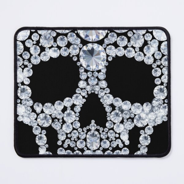 Item preview, Luxury Diamond Crystal Skull Art - Sparkling Gemstone Mosaic Skeleton Design designed and sold by seven things shop.