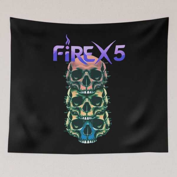 Item preview,  Fire X 5 Band Stacked Skulls Rock Band Music Concert designed and sold by braveHertz.