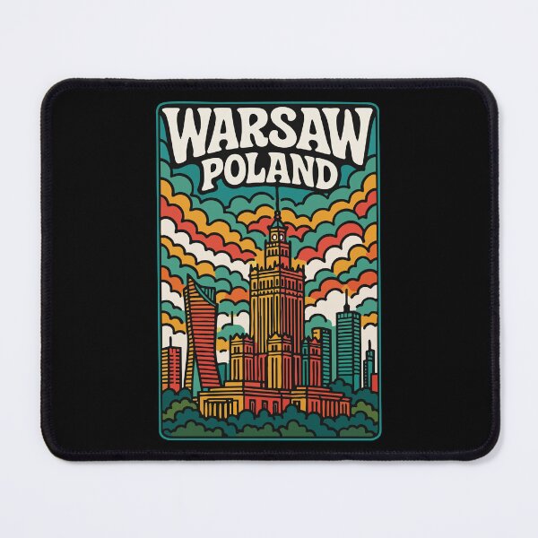 Item preview, Warsaw Poland Retro Trippy Art Travel designed and sold by TomFrontierArt.