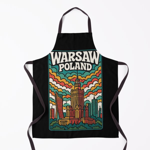 Item preview, Warsaw Poland Retro Trippy Art Travel designed and sold by TomFrontierArt.