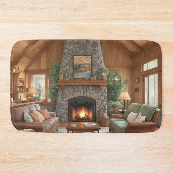 Item preview, Cozy Fireplace Hideaway Nature Scene Wall Art designed and sold by sana designer.