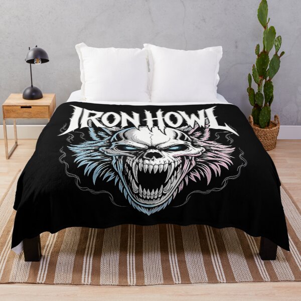 Item preview, Iron Howls Monochrome Wolf Skull Rock designed and sold by braveHertz.