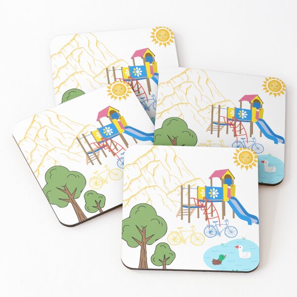 Item preview, Escena de naturaleza de patio de juegos colorido con lindo diseño al aire libre designed and sold by tarzbol.