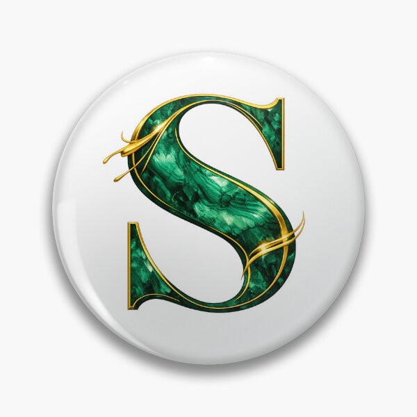 Item preview, Emerald Malachite Letter S with Gold Accents designed and sold by avinigav.