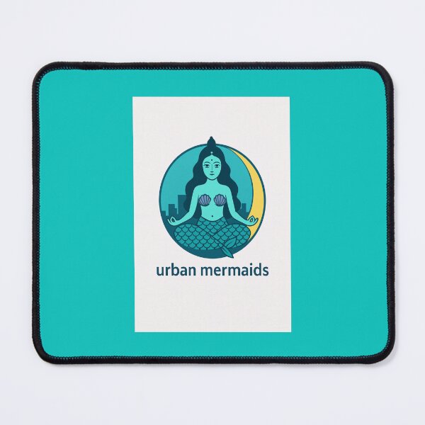 Item preview, Urban Mermaids – Meditating Mermaid with Moon and City Skyline designed and sold by Word Potions.