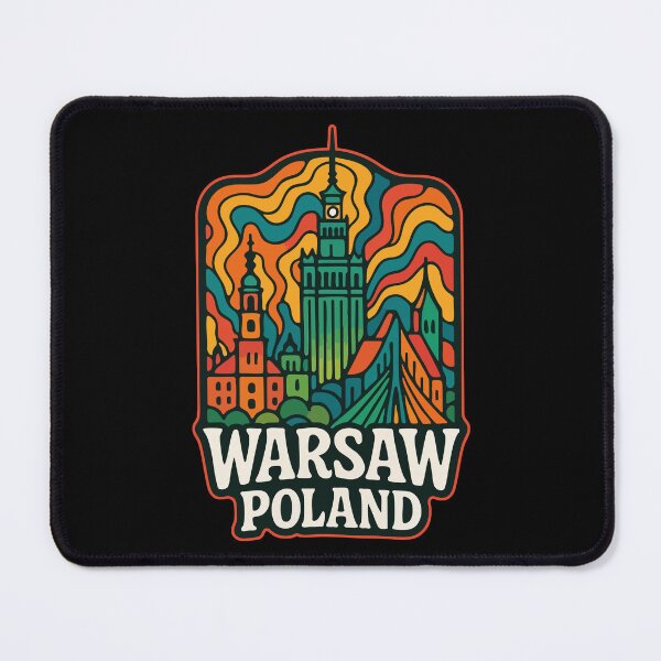 Item preview, Warsaw Poland Retro Trippy Travel designed and sold by TomFrontierArt.